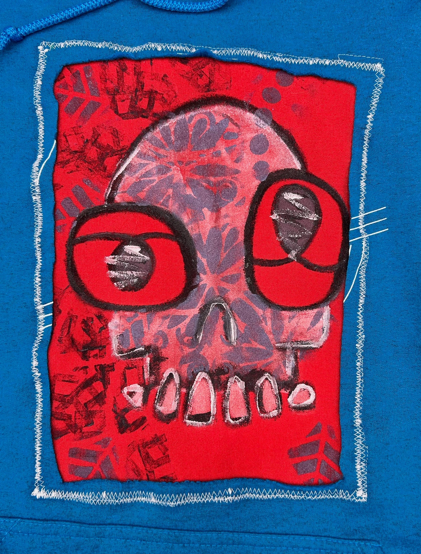 UPCYCLED SKULL HOODIE - SIZE XL