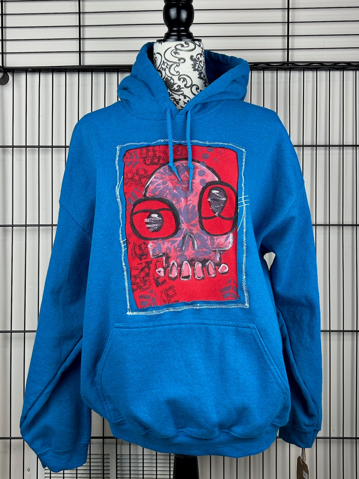 UPCYCLED SKULL HOODIE - SIZE XL