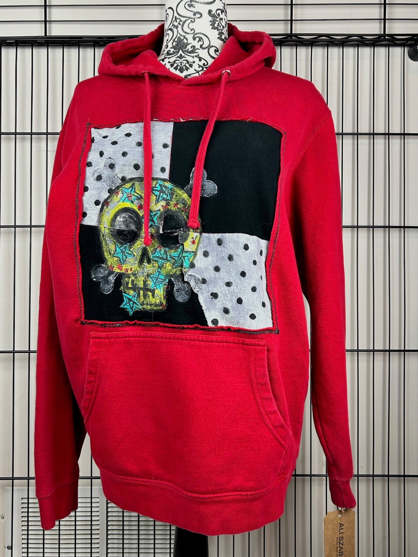 UPCYCLED SKULL HOODIE - SIZE M