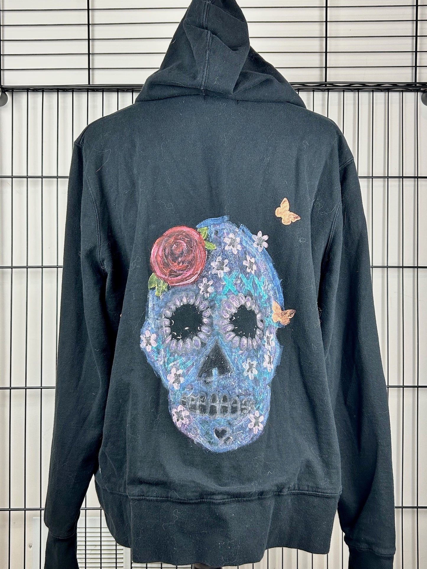 UPCYCLED SKULL HOODIE - SIZE XXL