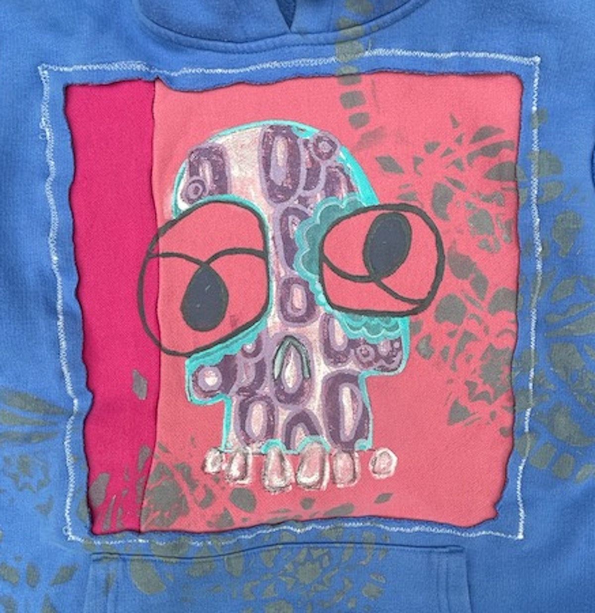 UPCYCLED SKULL HOODIE VEST - SIZE M