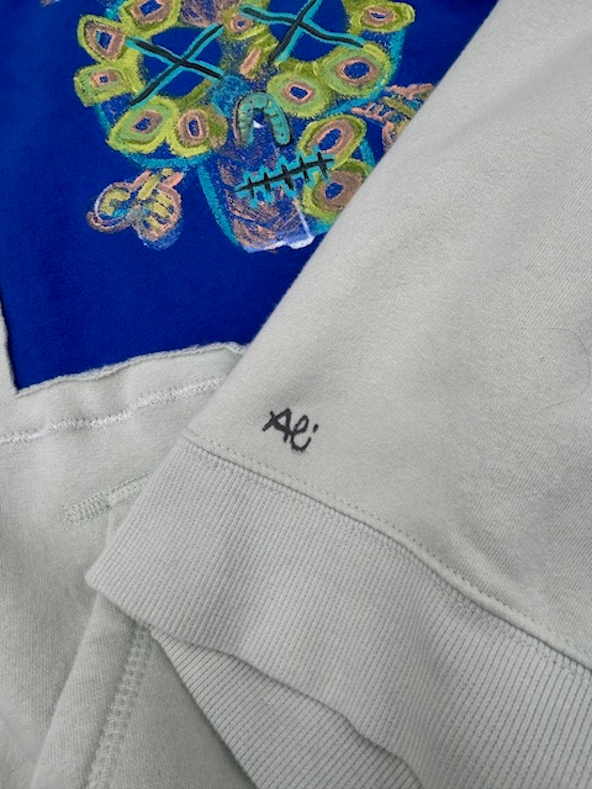 UPCYCLED SKULL HOODIE - SIZE S
