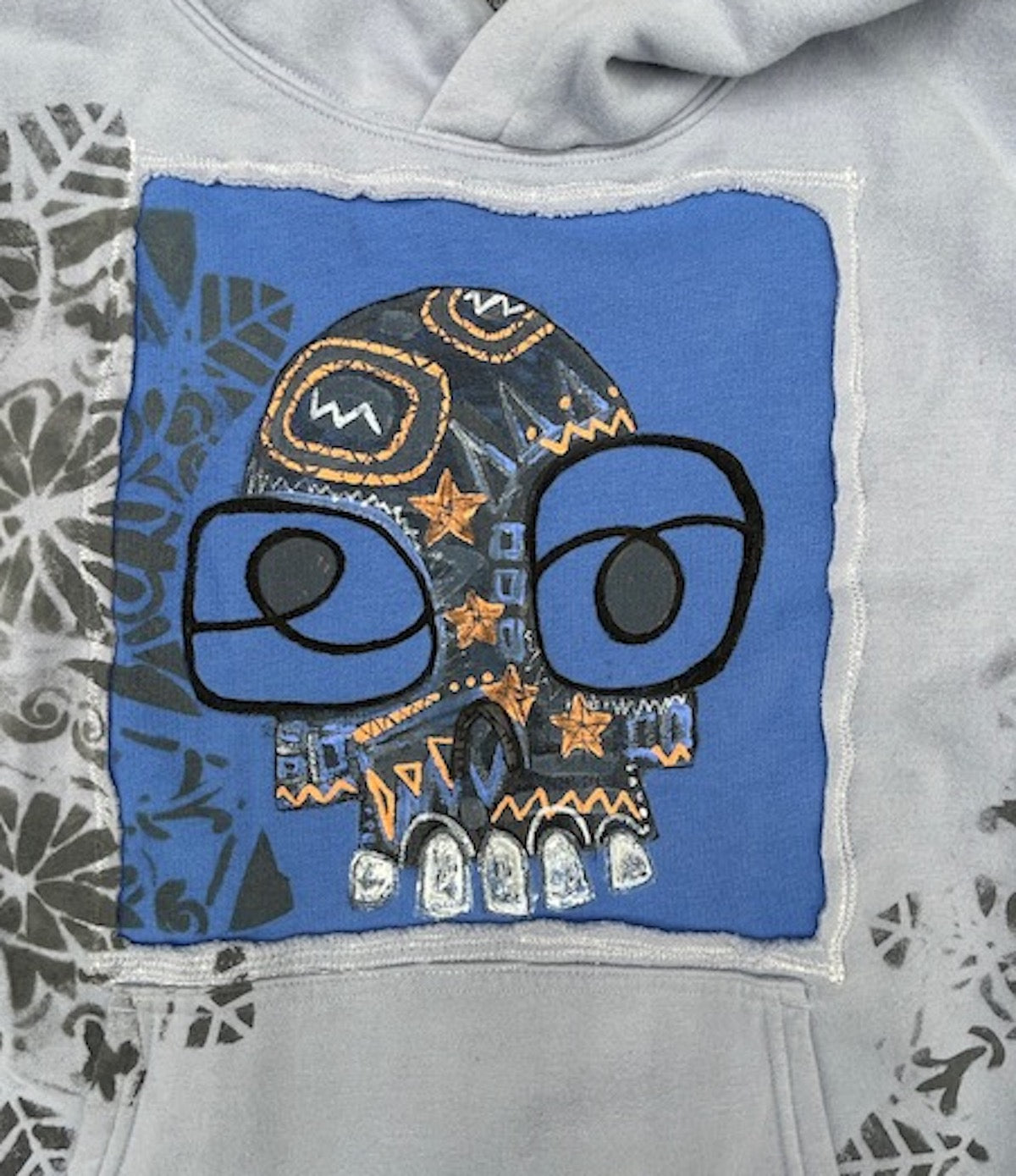 UPCYCLED SKULL HOODIE VEST - SIZE M