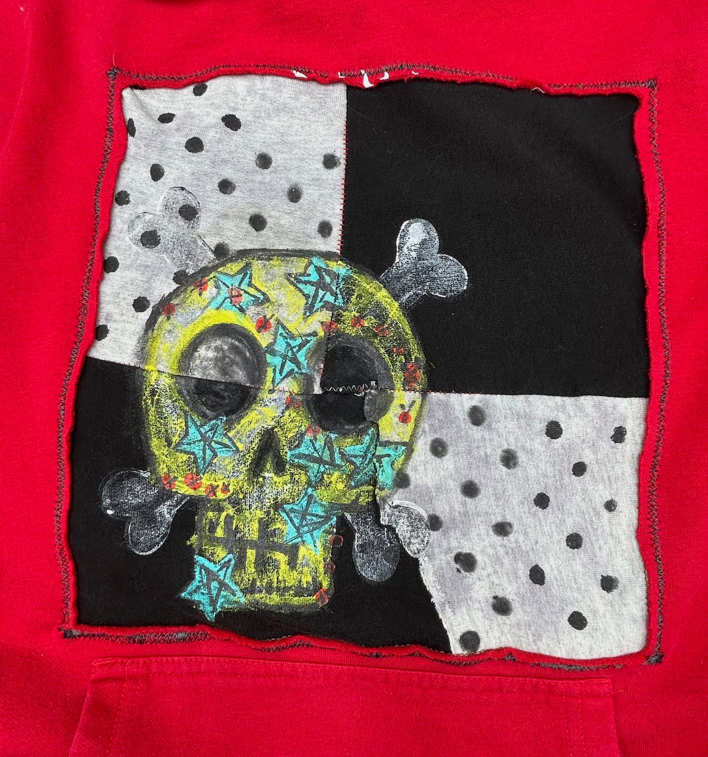UPCYCLED SKULL HOODIE - SIZE M