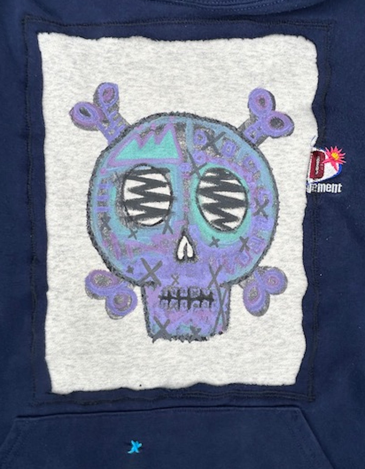 UPCYCLED SKULL HOODIE VEST - SIZE L