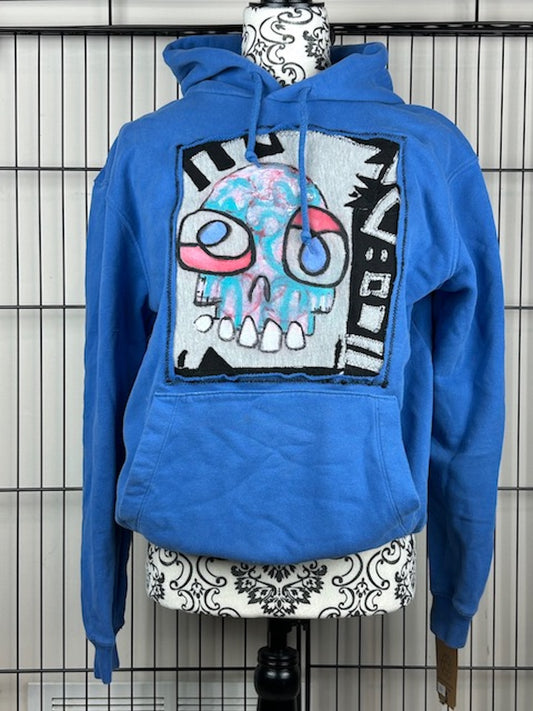 UPCYCLED SKULL HOODIE - SIZE S