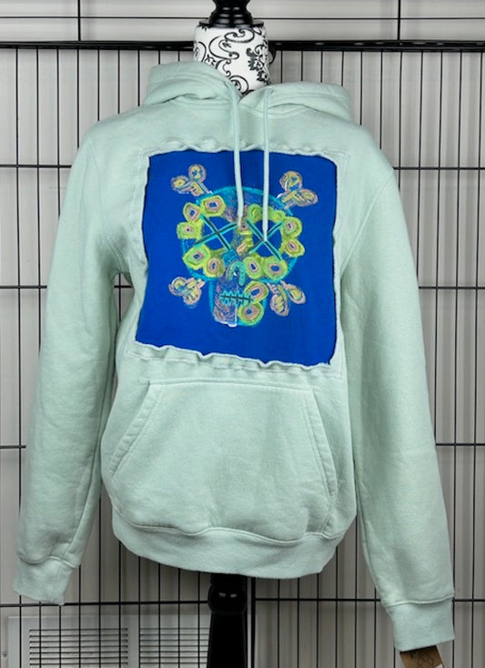 UPCYCLED SKULL HOODIE - SIZE S