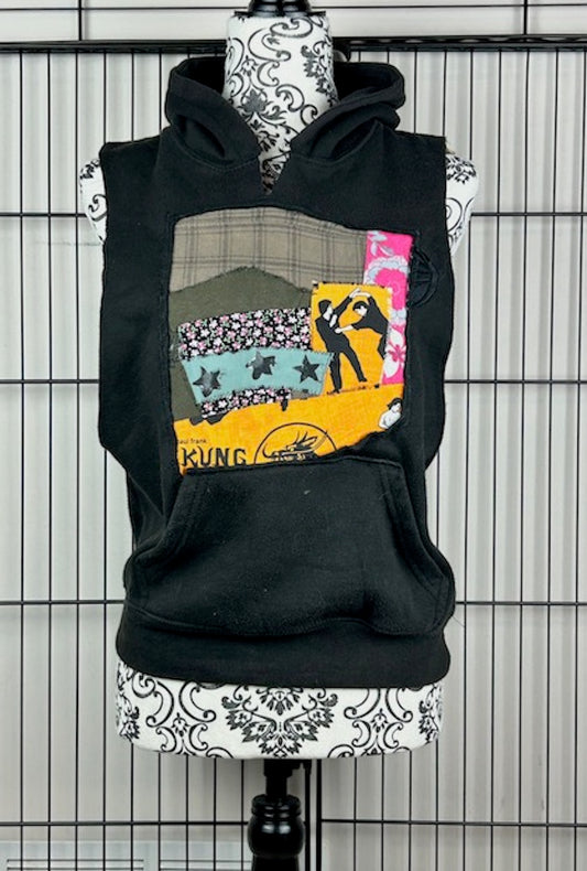 UPCYCLED HOODIE VEST - SIZE XS